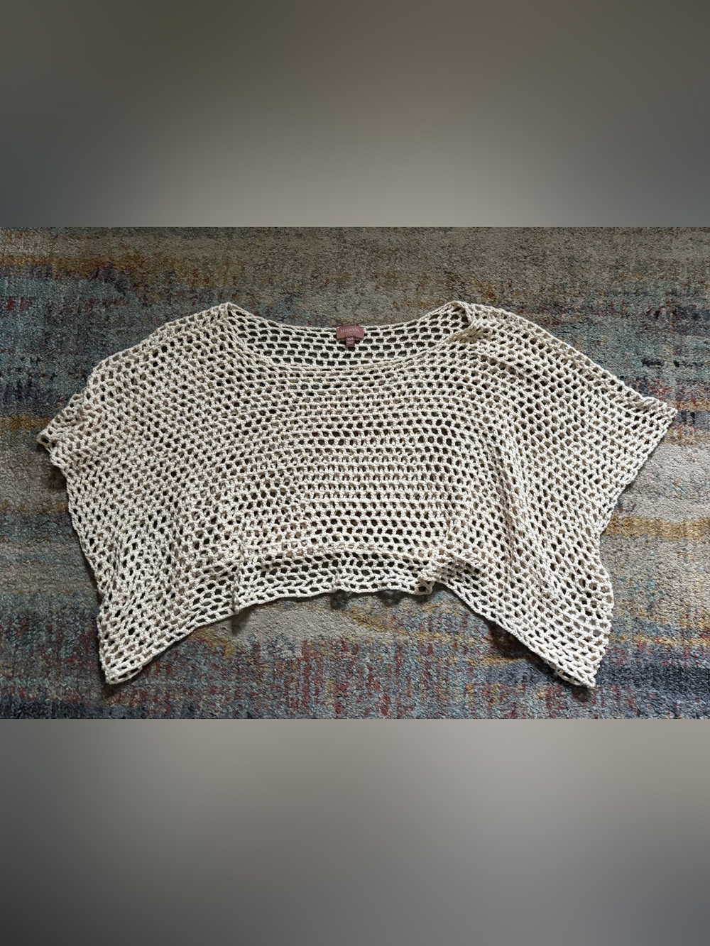 Cropped crochet sweater/poncho xs/sm
